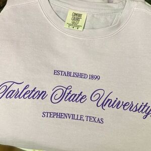 Comfort Colors Lavender Tarleton State University Crewneck Size Large